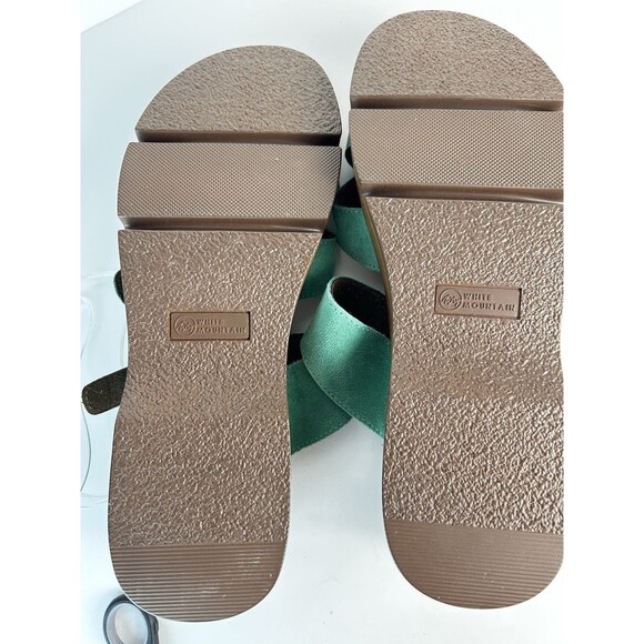 White mountain Lefter Low Platform Suede sandals 11 Green New Boho - Picture 7 of 7